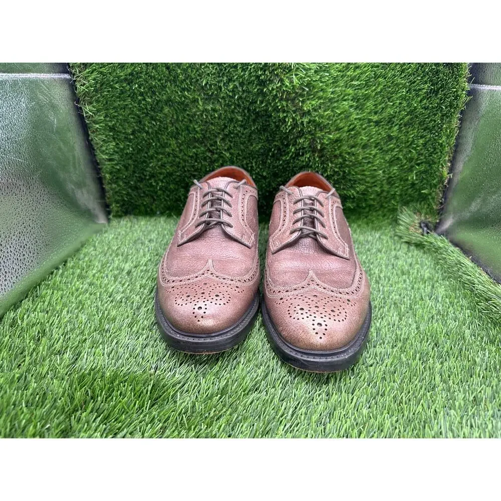 Florsheim Oxford Dress Shoes Men 10.5 Brown Leather Wingtip Brogue Preppy Formal